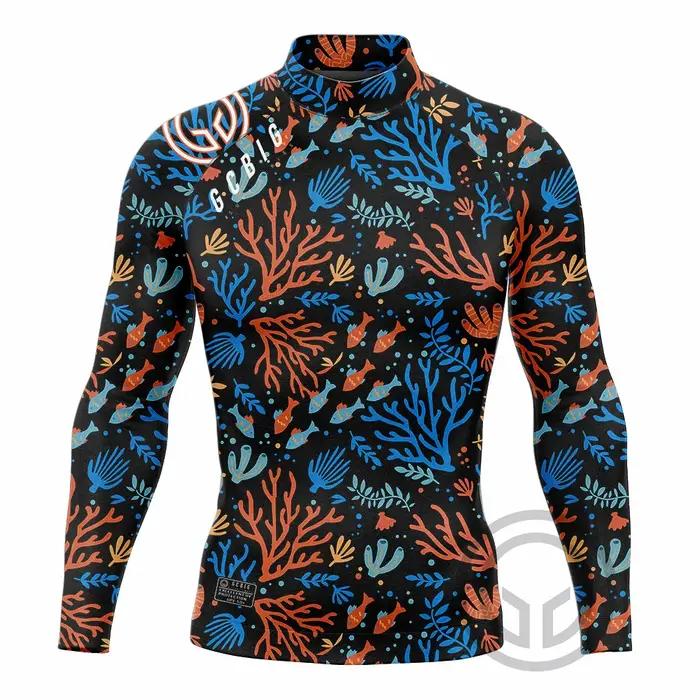 Maillot de bain à manches longues pour hommes, vêtements de surf, t-shirt de natation, maillot de ba