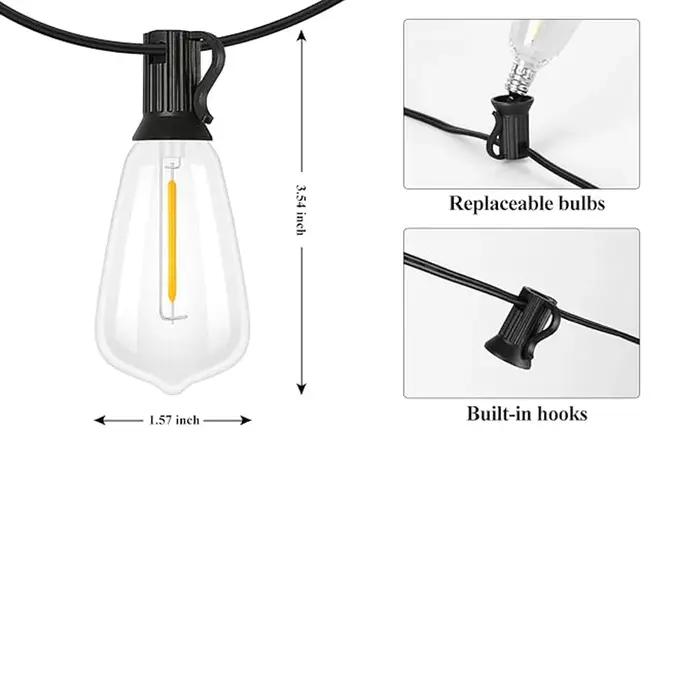 Guirlande lumineuse LED ST38 pour l'extérieur, idéale pour les fêtes d'anniversaire, le camping, la