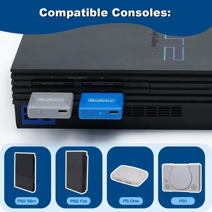 RetroScaler Mini adaptateur récepteur Blueretro pour PS1 PS One PS2 Compatible avec 8bitdo PS4 PS5 Xbox série X contrôleur sans fil