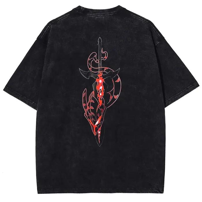 T-shirt Manga Graphique en Coton Décontracté pour Hommes Occasions Spéciales
