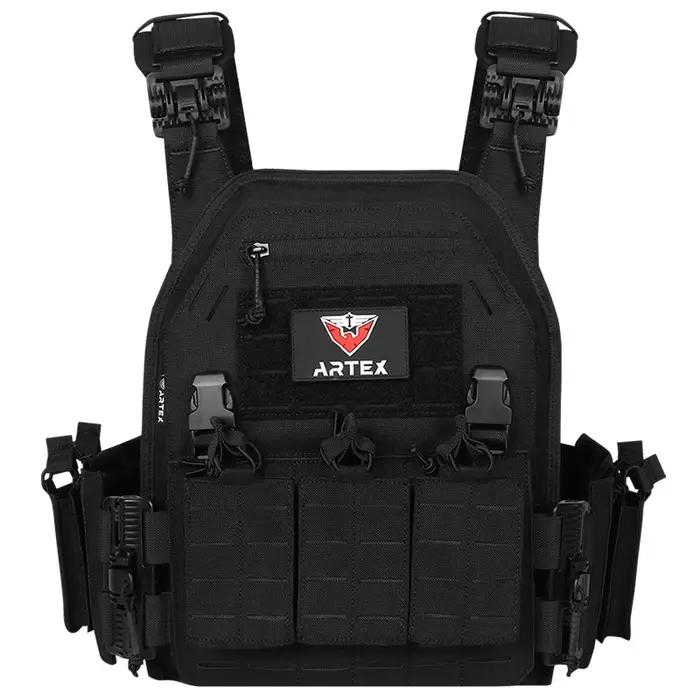 Artex-Gilet de combat léger détachable rapide, gilet tactique découpé au laser, équipement noir pour