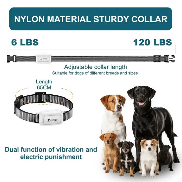Collier de dressage électrique pour chien bip vibration auto-protection distance 3000ft-3300ft adaptable petits moyens grands chiens