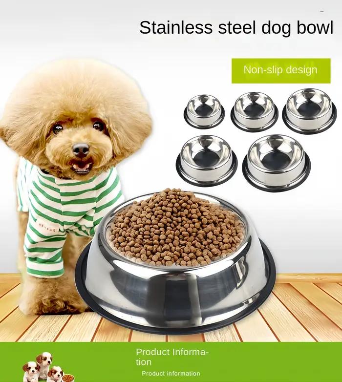 Bol pour animaux de compagnie en acier inoxydable, bol durable en métal pour chien et chat, bol pour nourriture et eau, pour animaux de compagnie de petite, moyenne et grande taille, facile à nettoyer