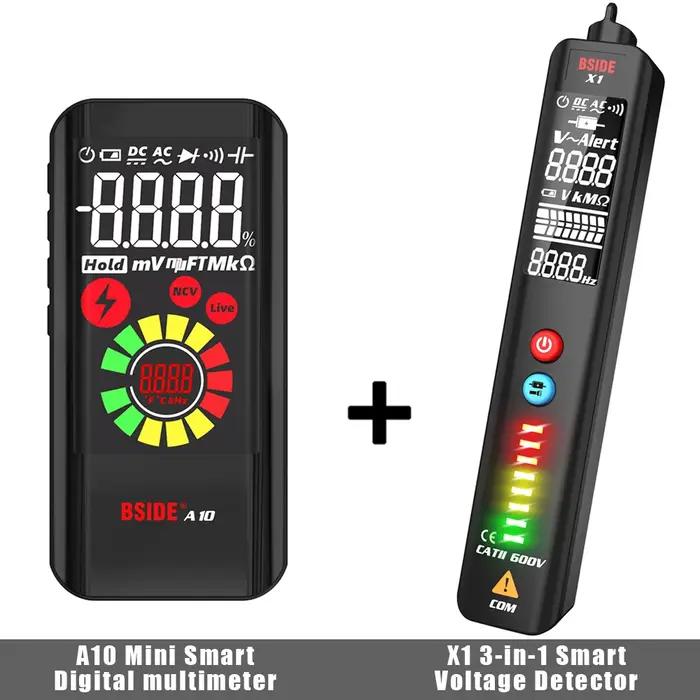 Multimètre numérique BSIDE A10 avec écran couleur pour test de diodes, résistances et capacités en bricolage et formation électronique