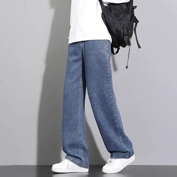 Nouveau Jean Long Décontracté Coréen pour Homme 2026 – Coupe Droite Classique en Denim