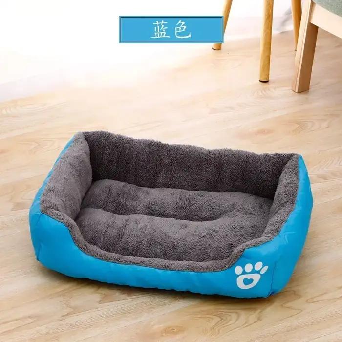 Lit pour chien de grande taille, maisonnette chaude, nid carré couleur bonbon, niche pour animaux de