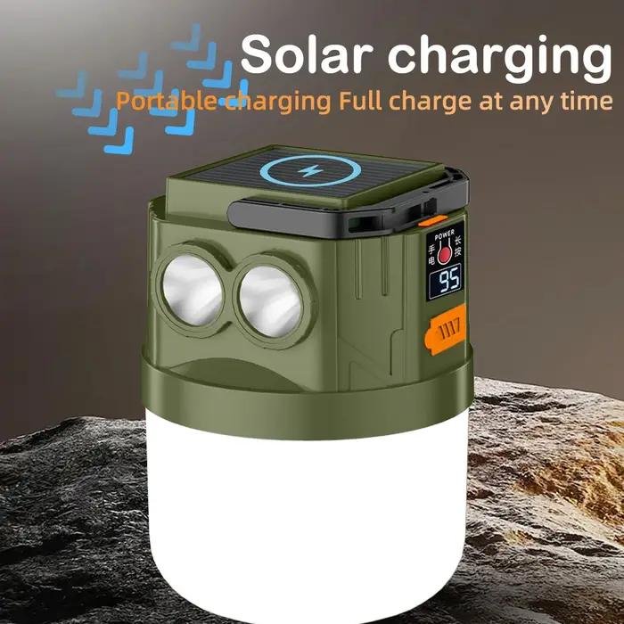 USB charge LED intégré double lumière 3 entrejambe réglable boule solaire Camping lumière veilleuse