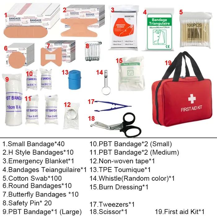 Trousse de premiers secours, fournitures de premiers secours pour les situations d'urgence et de survie | Idéal pour les voitures, les camions