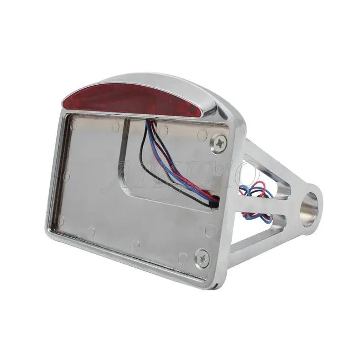 Plaque d'immatriculation en aluminium billet avec feux arrière LED pour motos occasions spéciales style moderne sécurité augmentation
