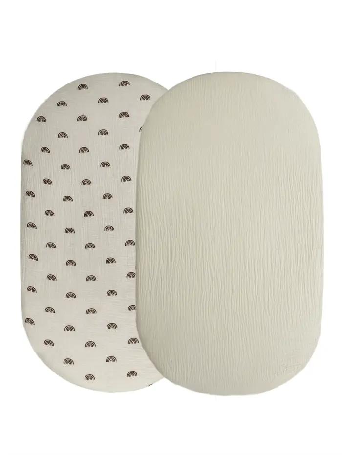 Housse de matelas à langer en mousseline, 2 paquets, draps de couffin ajustés pour filles et garçons