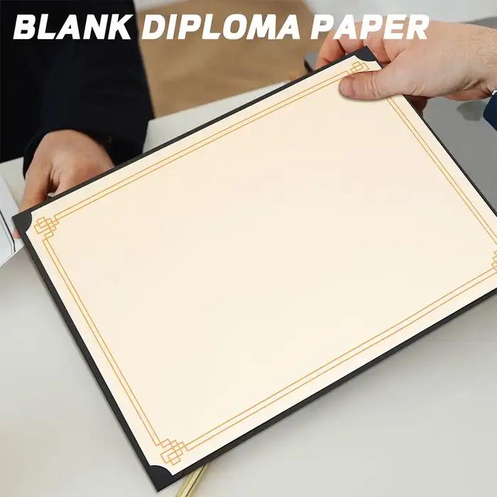 15 Feuilles de Papier Certificat A4 Vierge, Imprimable et Inscriptible, pour Diplômes, Récompenses Scolaires et Reconnaissance de Diplôme