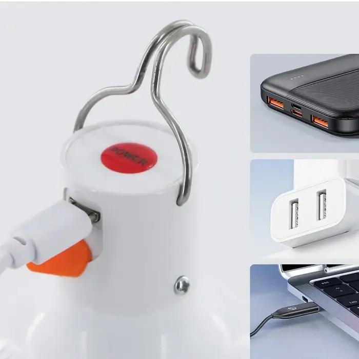 Ampoule LED d'extérieur, lampe Mobile Rechargeable par USB, Super lumineuse, Portable, pour tente, m