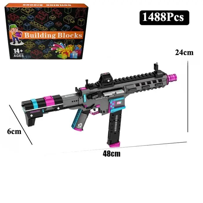 Blocs de construction d'armes militaires MP5 KSv M4A1 ARP-9, bricolage, mitraillette technique, modèle en briques pour enfants, cadeaux d'anniversaire pour garçons