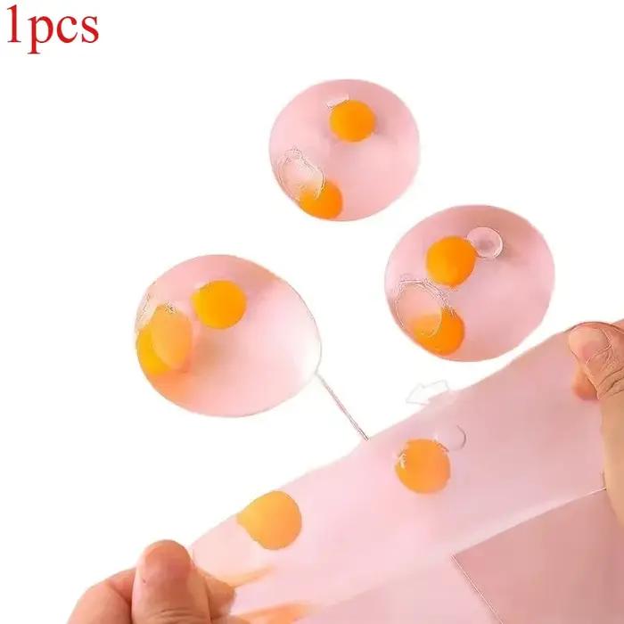 Œuf anti-stress transparent jaune double, œuf simulé pour soulager le stress des adultes, cadeau ant