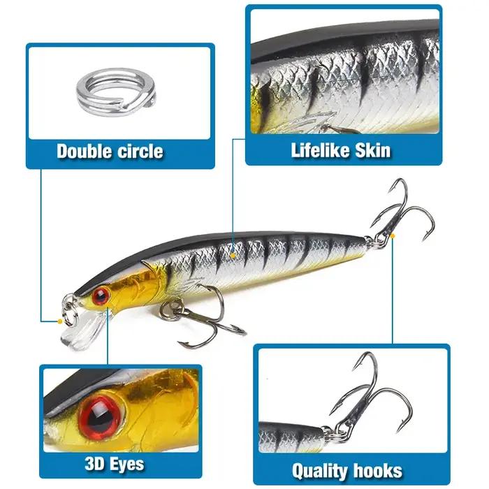 1 pièces 9g/10cm leurres de pêche vairon Wobbler flottant basse à la traîne artificiel dur appât man