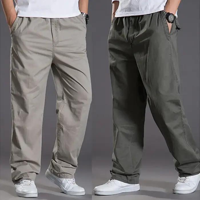 Pantalon cargo coton extensible grande taille 6XL homme - Coupe loose pour travail et détente