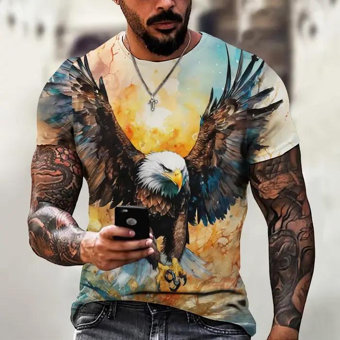 American Eagle graphiques T-Shirt pour hommes impression 3D t-shirts animaux Camisetas motif à manches courtes hauts