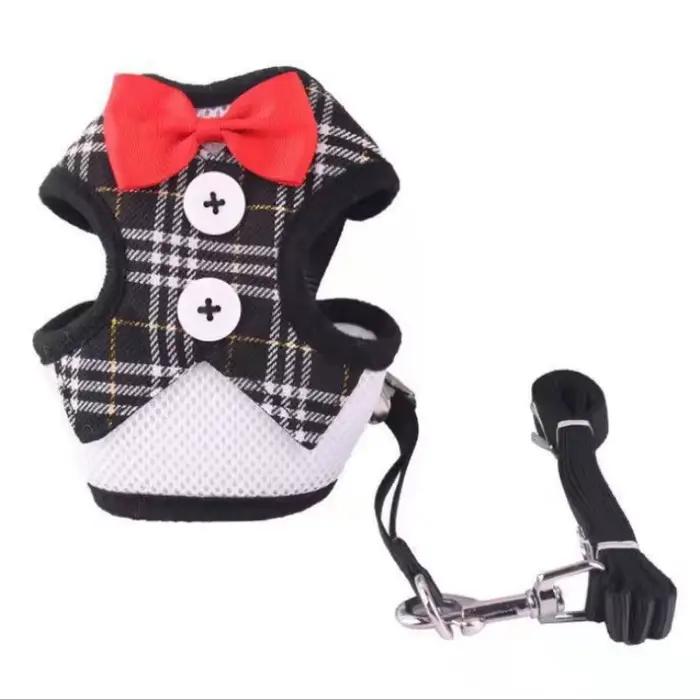 Harnais Élégant Réglable avec Nœud Papillon Accessoire Chic pour Animaux de Compagnie Occasions Spéciales Sorties Fêtes Chiens Chats