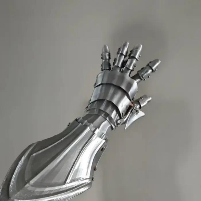 Gant mécanique Cyberpunk en métal, modèle d'armure de bras, unisexe adulte, accessoire de costume mé