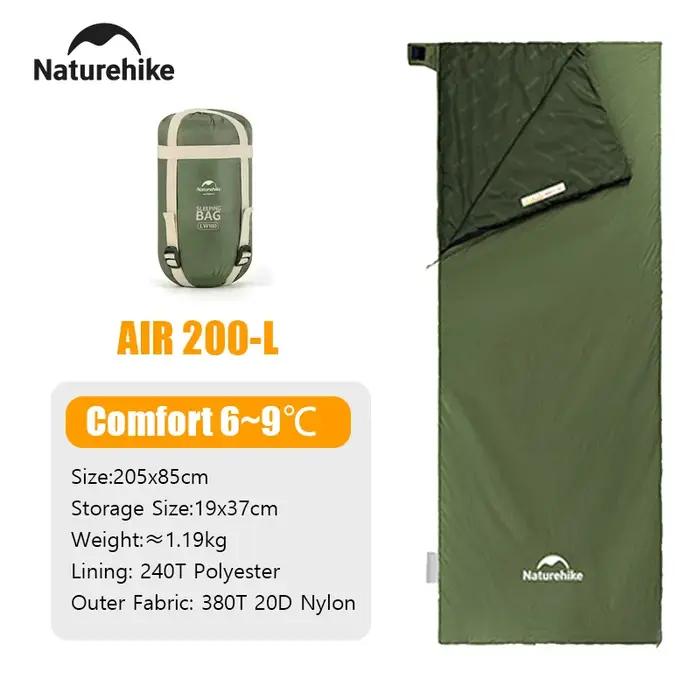 Sac de couchage Naturehike LW180 imperméable en coton pour camping randonnée escalade voyages polyvalent ultraléger trois saisons