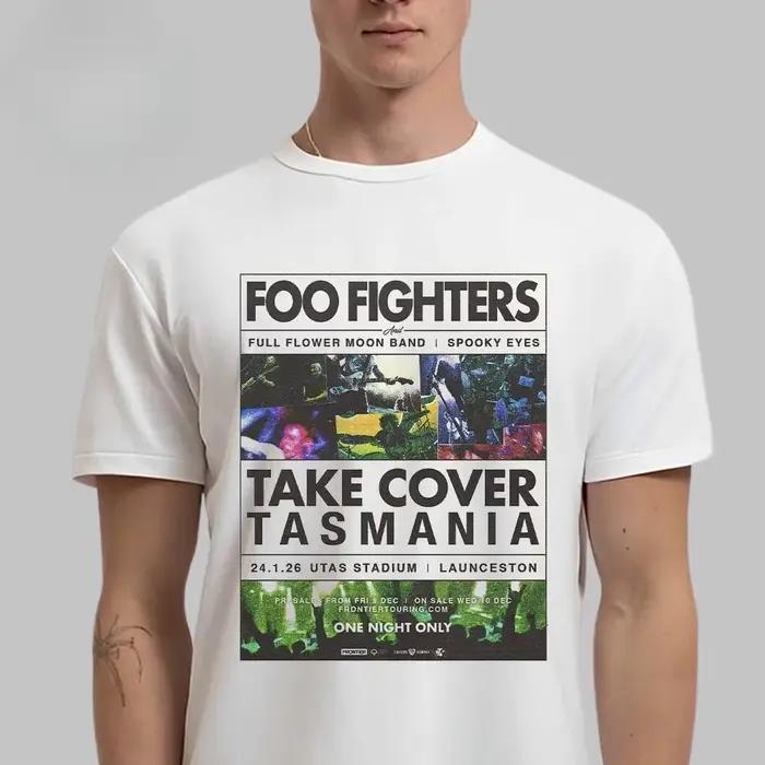 T-Shirt en coton avec dessin graphique de la bande Foo Fighters, Art rétro, Streetwear d'été pour hommes et femmes