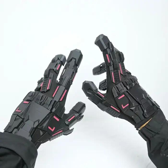 Gants armure tactique cyberpunk mécanique protection équipement tir airsoft cosplay Halloween