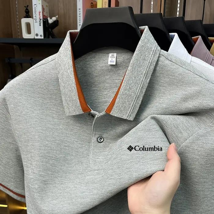Polo en coton pur confortable pour homme, marque de vêtements de luxe, design classique à lettres, respirant, décontracté, à manches courtes, pour l'été