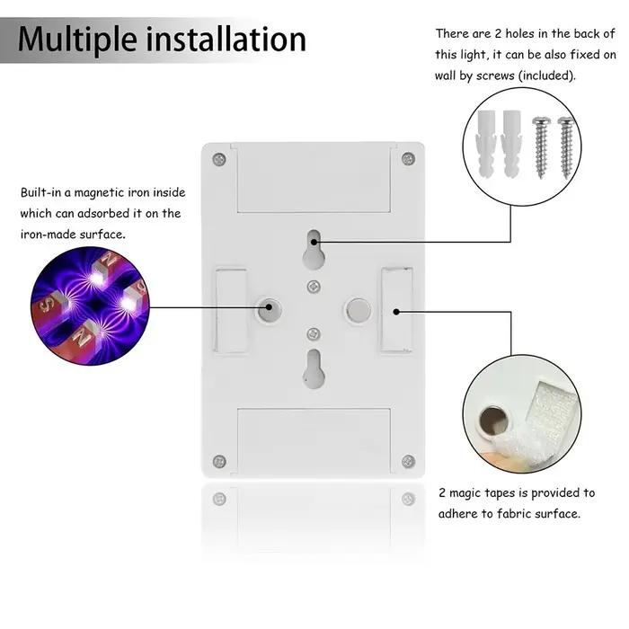 Mini applique murale LED sans fil avec interrupteur magnétique, éclairage intérieur, maison moderne,