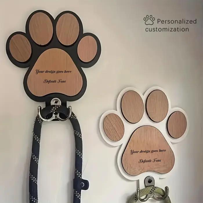 Crochet pour laisse de chien en bois personnalisé, parfait pour accrocher les colliers et les manteaux. Ce crochet mural élégant est un excellent souvenir.