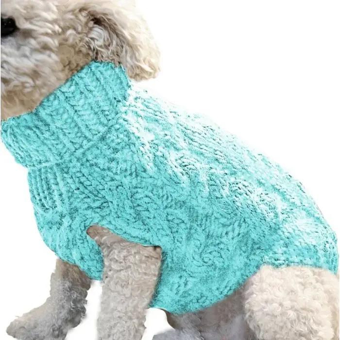 Pull en tricot pour chien 100% coton confortable et doux pour chiens de petite et moyenne taille styles leisure blanc rose occassions hivernales promenades à offrir