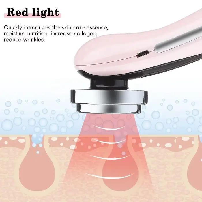 Appareil de Soin Visage Multifonction 4 en 1 RF EMS Radiofréquence Massage Électrique Beauté Peau