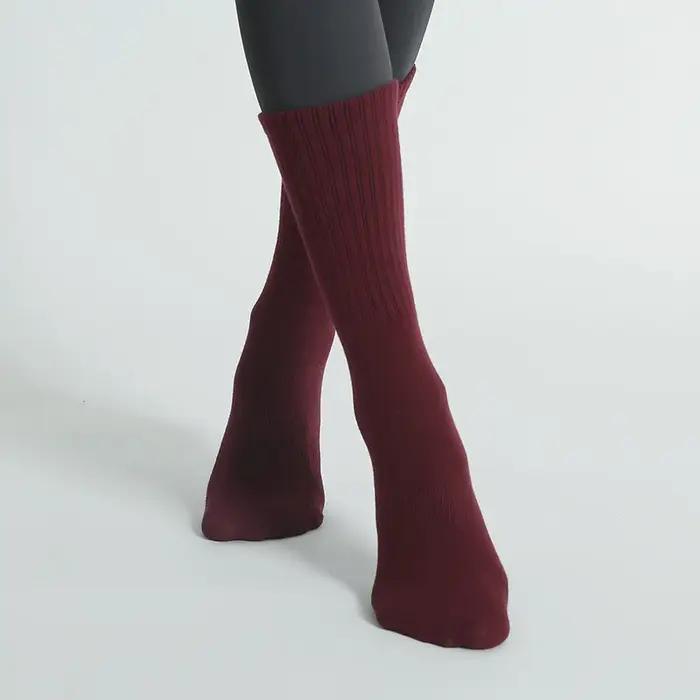 Chaussettes de Yoga professionnelles pour femmes, en coton, mi-tube, antidérapantes, en Silicone, po