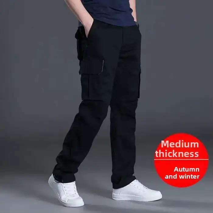 Pantalon travail loose résistant droit multi-poches chasse outdoor homme printemps automne
