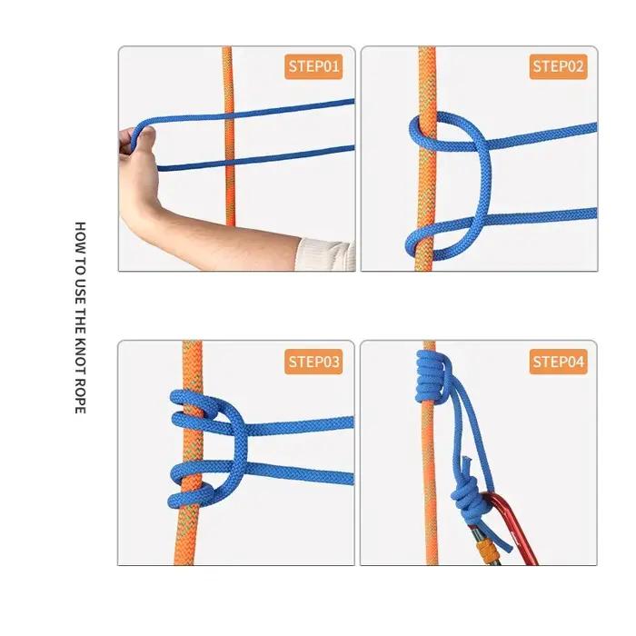 Corde Prusik d'extérieur de 6mm, accessoire de 120cm de long, corde d'escalade Durable en Polyester