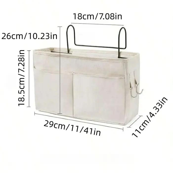 Organisateur de rangement en tissu pour lit de chambre, boîte de rangement pour chevet, panier suspendu pour dortoir, boîte de rangement pratique pour vêtements, blanc rouge gris noir