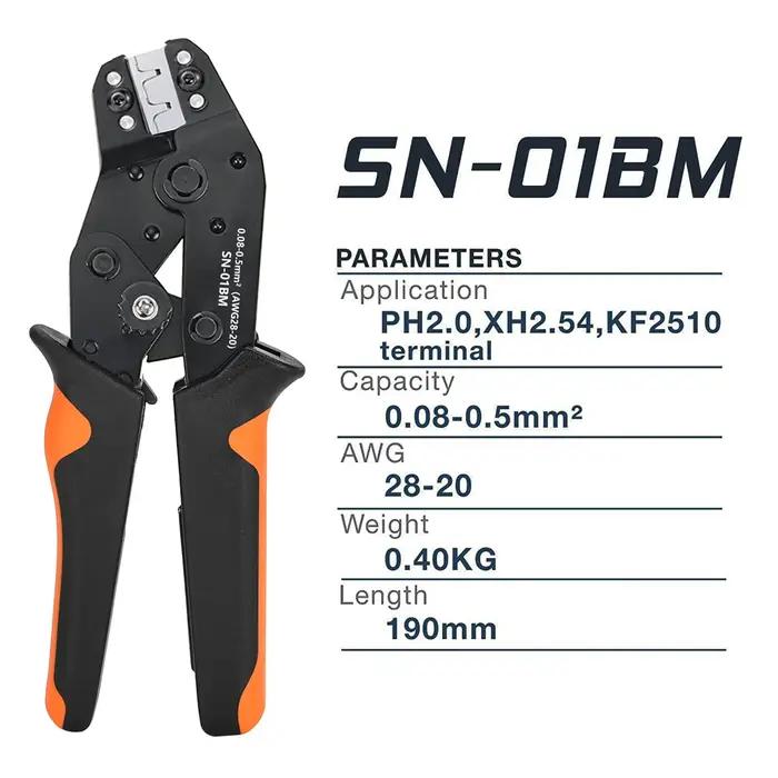 SN-01BM Micro connecteur cliquet sertissage outil Kit Jst PH2.0/XH2.54 bornes fil pince à sertir ens