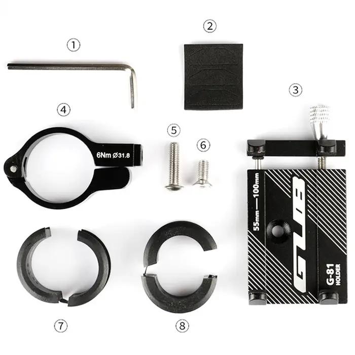 GUB G81 Support réglable anti-dérapant Support de téléphone portable pour Xiaomi M365 Pro 1S Scooter