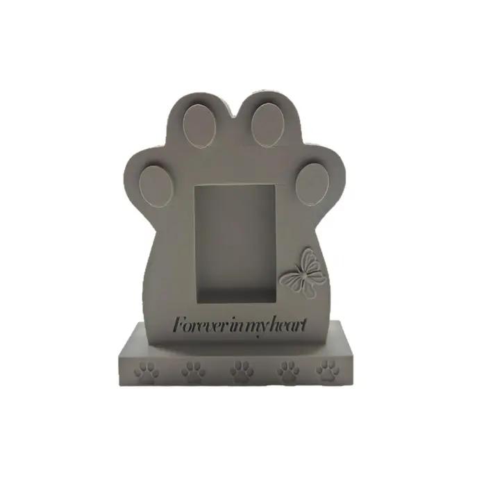 Pierre commémorative créative pour chien avec empreinte de patte, pierre tombale durable pour animal