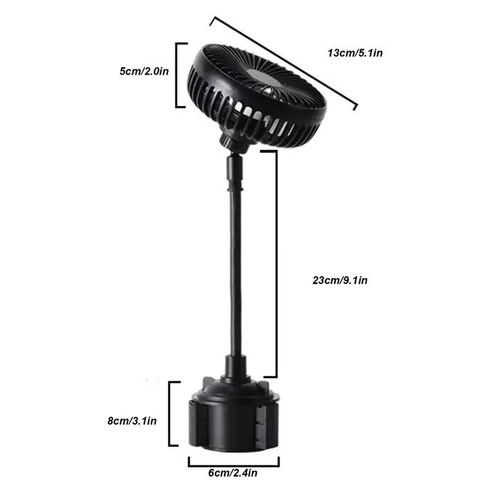 Ventilateur de voiture à col de cygne, injuste, faible bruit, 3 vitesses, réglable, portable, USB 62