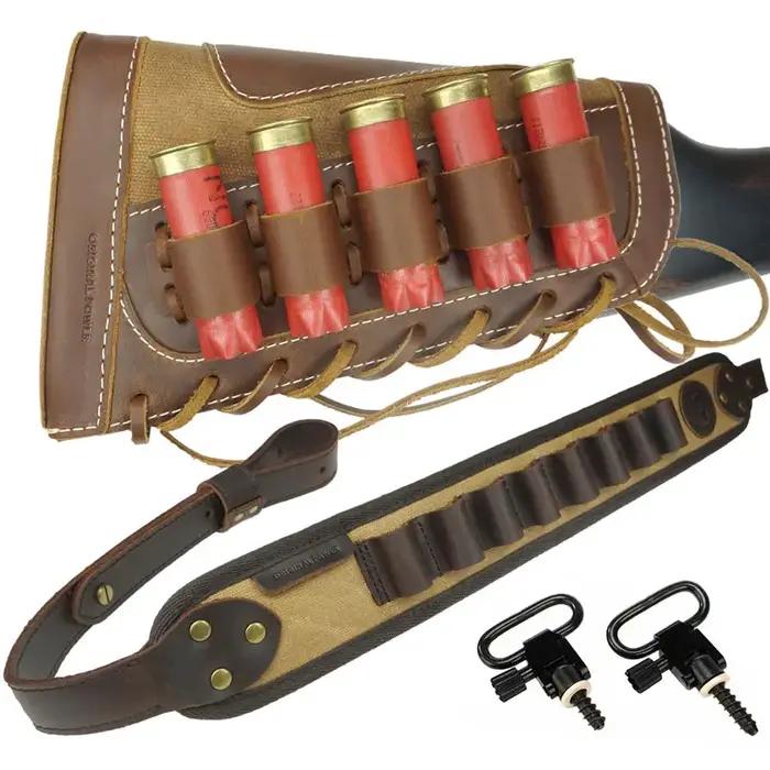 Fusil de chasse en cuir, support de coque pour 5 pièces, munitions de calibre 12