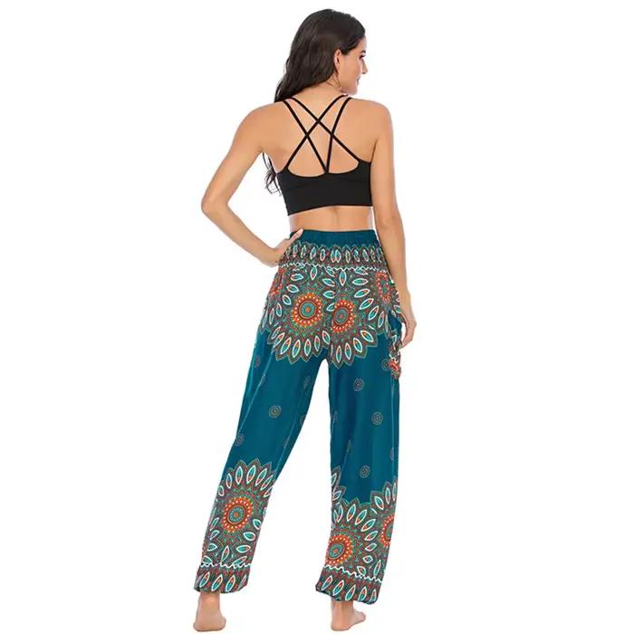 Pantalons De Yoga femmes Hippie Harem imprimé Leggings Boho taille haute Pantalone De Mujer Cintura