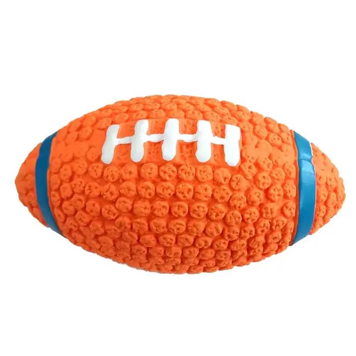 Jouets en latex, ballons de rugby qui font du bruit