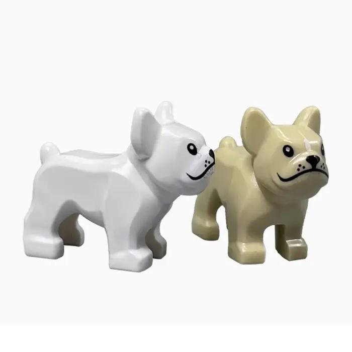 Blocs de construction bouledogue français, Mini figurines d'action, jouets en briques