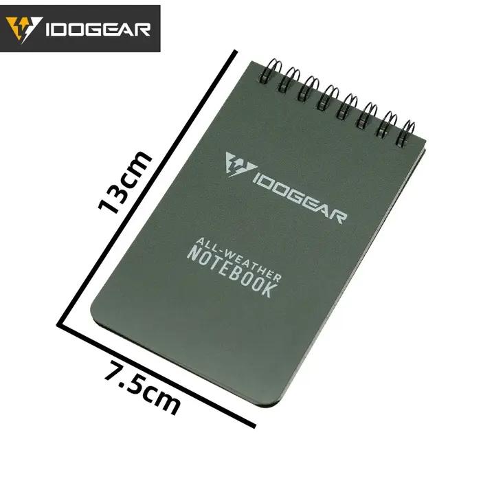Carnet tactique spirale IDOGEAR 3x5 pouces pour notes chasse outdoor bureau équipement de poche