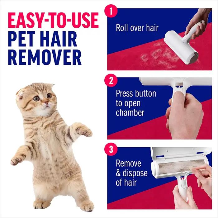 Rouleau d'épilation pour animaux de compagnie dissolvant de fourrure meubles tissus couvertures nettoyage facile antibruit occaions spéciales chiens chats