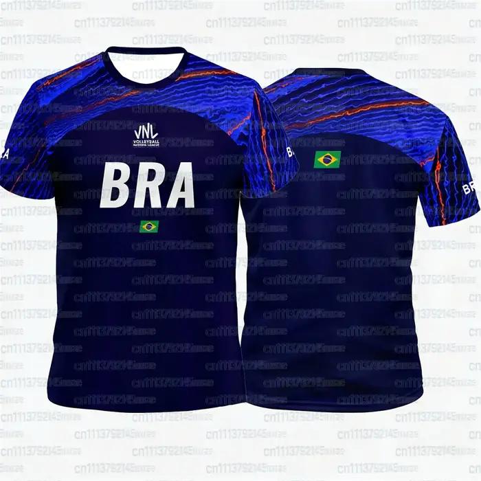 T-shirt de l'équipe nationale de volley-ball du Brésil 2026 VNL Commémoratif à manches courtes Hauts