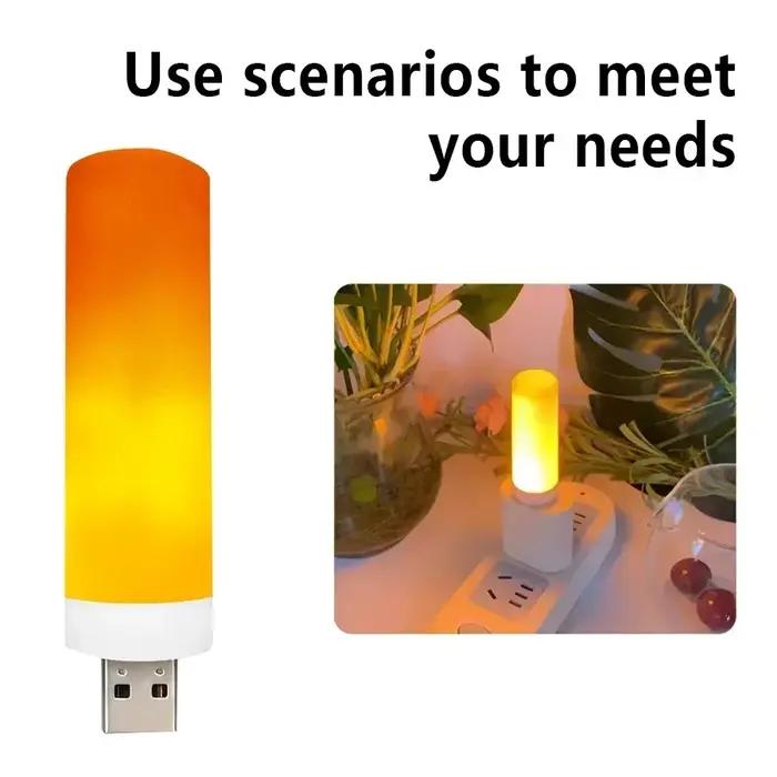 USB LED flamme lumière dynamique effet de flamme feu ampoule USB atmosphère lumière LED maïs ampoule