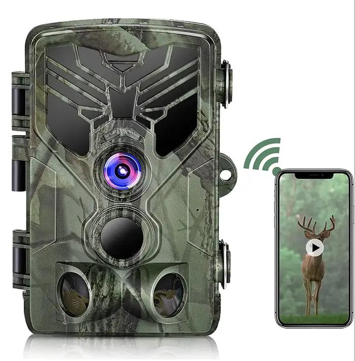 Caméra de chasse 4K WIFI avec diffusion en direct, vision nocturne 30MP, Bluetooth, contrôle par app