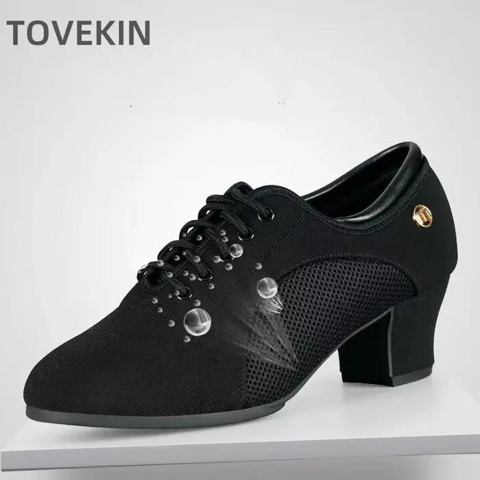 Chaussures de danse noires modernes pour femmes, chaussures de danse Salsa pour garçons, chaussures