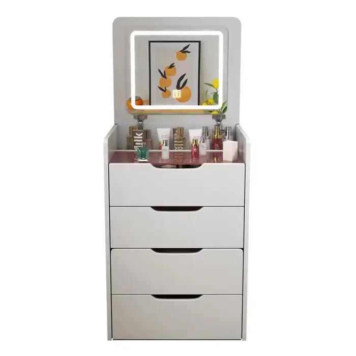 Coiffeuse de chambre à coucher moderne et Simple, vanité de maquillage éclairée, couvercle rabattabl